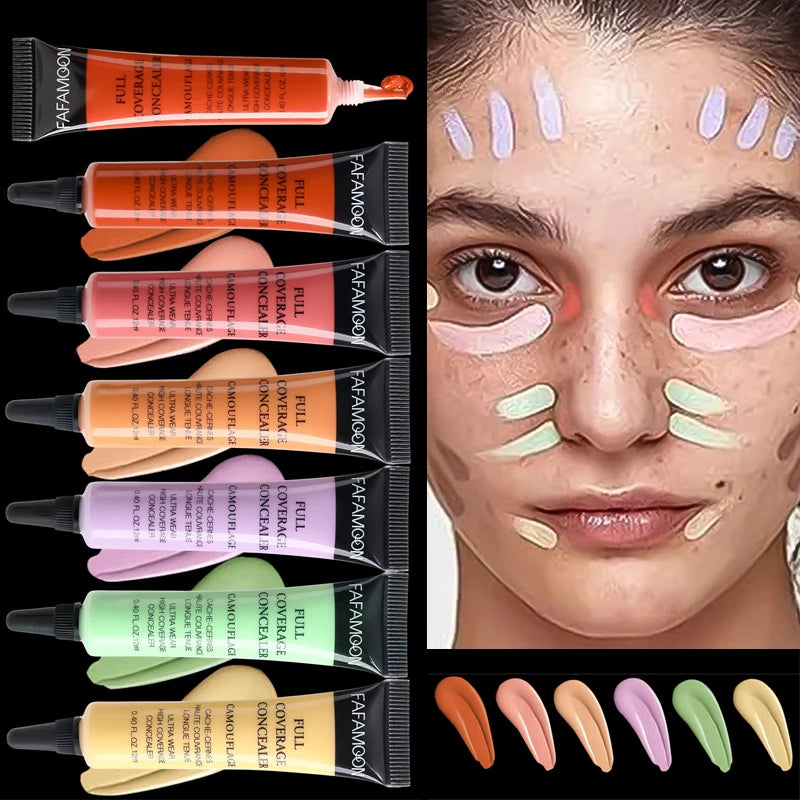 Full Coverage Waterproof Liquid Concealer with Oil Control for Face & Contouring