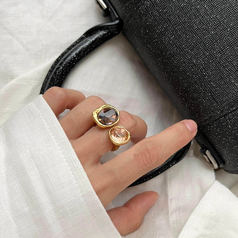 Retro Geometric Metal Open Rings for Women — Trendy Jewelry Accessory