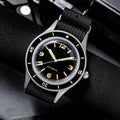 50-Fathoms Retro Black 40mm Sapphire Automatic Diver Watch with Green Luminous Bezel