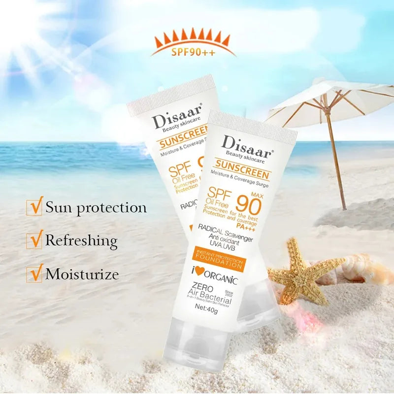 SPF 90+ Waterproof Sunscreen for Face & Body - Anti-Aging Sunblock Cream