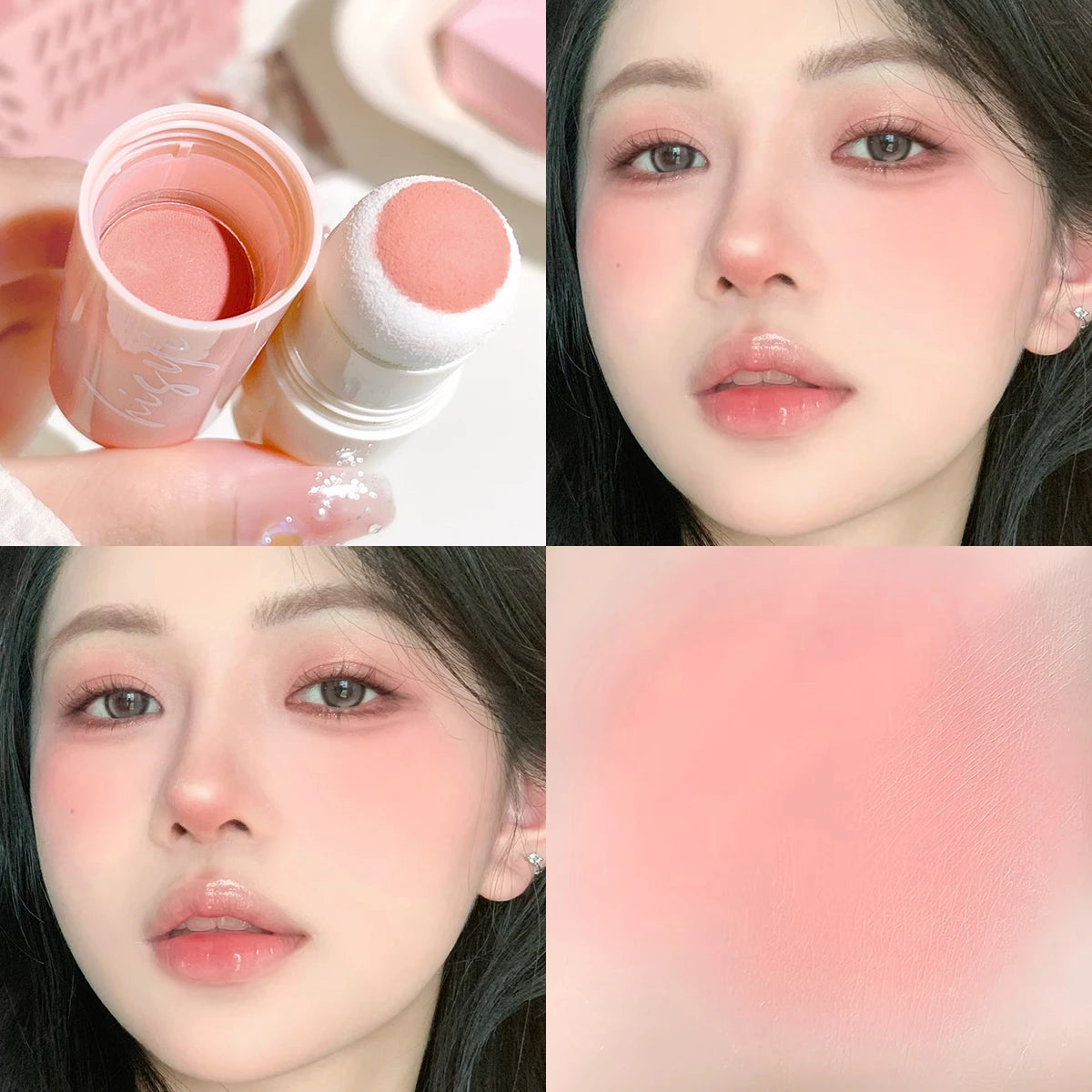 Korean Style Blush Stick - Brightening, Dual Lip & Cheek Makeup, Cloud Velvet Texture