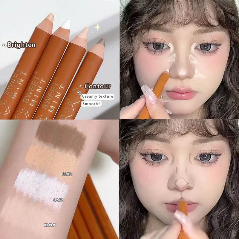 Double-Ended Contouring Shading Pen for Face Highlight & Nose Shadow - Natural Finish