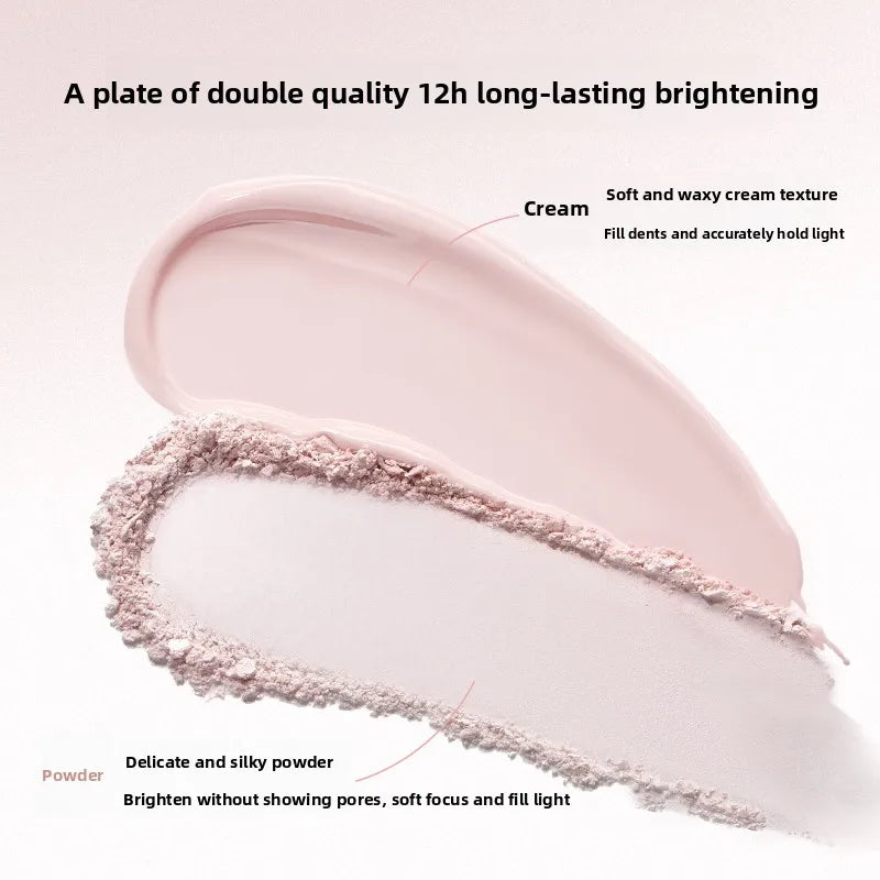 Peach Highlighter Palette with Duo Color Matte Face Brightener & Bronzer