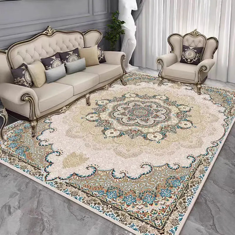 Large Persian Style Retro Carpet Door Rug Non-Slip Floor Mat for Living Room Bedroom