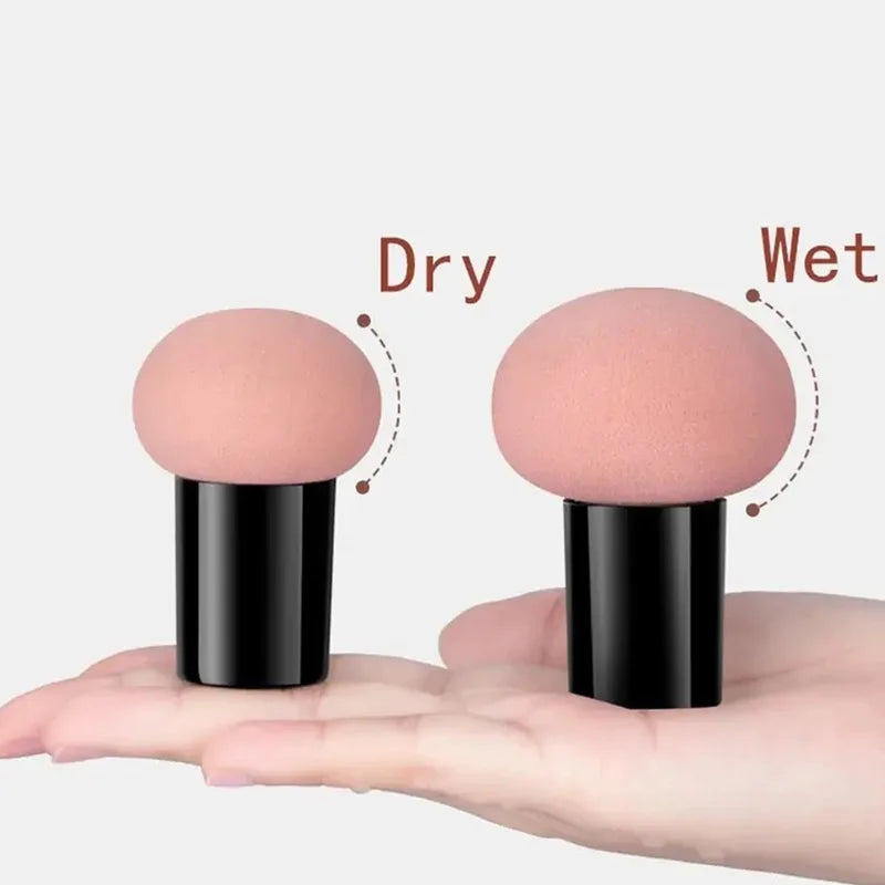 Dual-Use Mushroom Head Makeup Sponge for Foundation and Powder - Latex-Free Cosmetic Puff