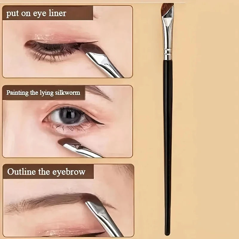 Eyeliner Brush Set with Tilted Fine Blade for Precise Makeup Application - 5 Pieces