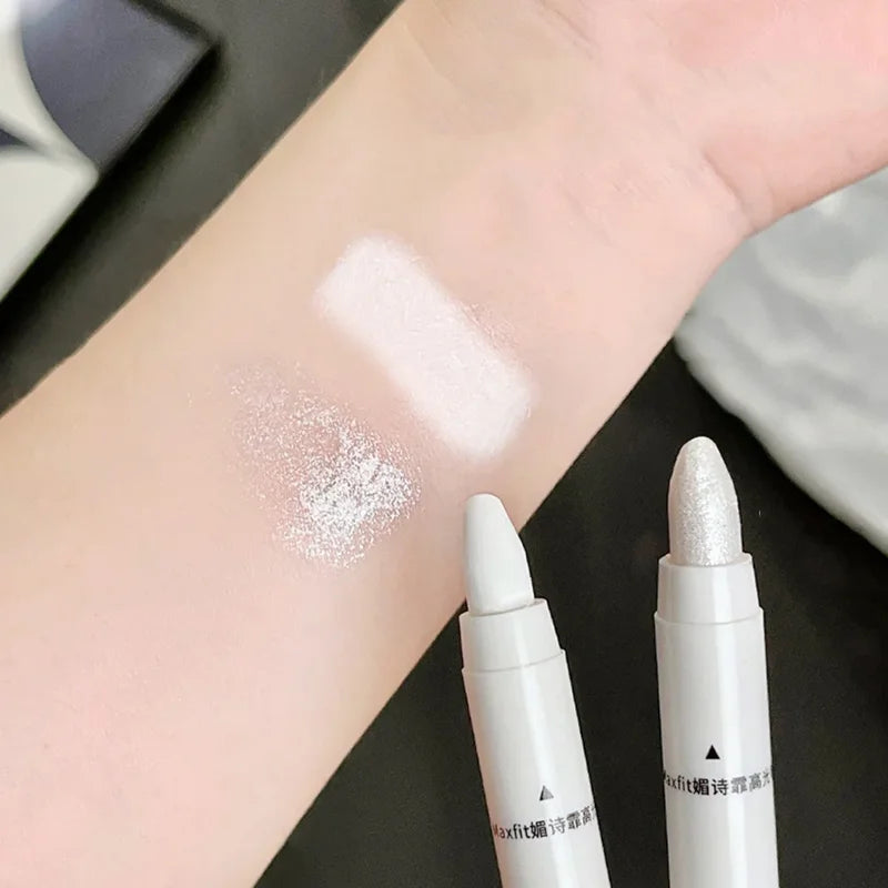 Shimmering Highlight Stick for Bright Eyes - Glitter White Eyeshadow Pencil Highlighter