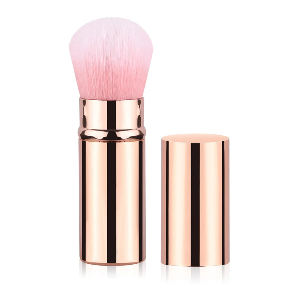 Retractable Makeup Brush with Soft Synthetic Bristles - Travel Friendly, Full Coverage Blending & Powder Application