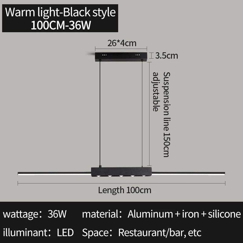 Modern Minimalist LED Pendant Light for Living Room Bedroom Ceiling Lighting