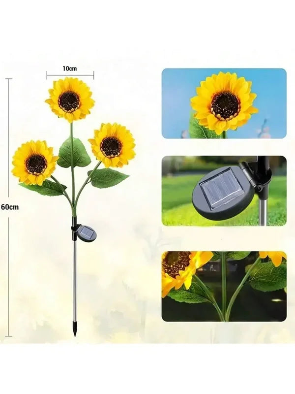 Solar Powered Sunflower Garden Light Outdoor Waterproof LED Ground Lamp