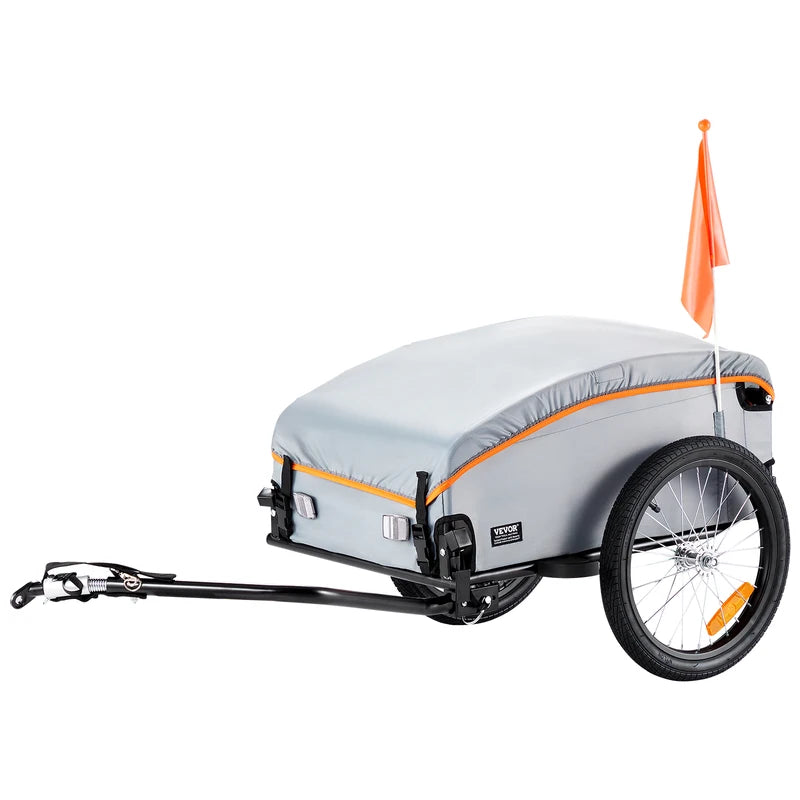 Foldable Bike Cargo Trailer 100lb Capacity Waterproof Cover for 22-28 Inch Bikes