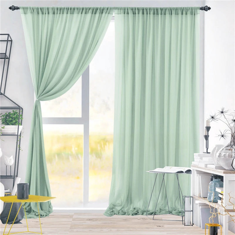 5FT×10FT Chiffon Backdrop Curtain for Wedding Party Halloween Decor Sheer Photography Background