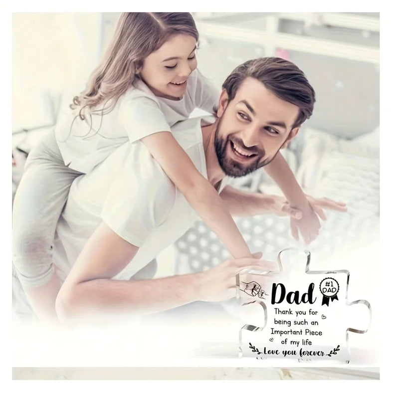 Personalized Dad Gift - Engraved Acrylic Block for Father's Day Birthday