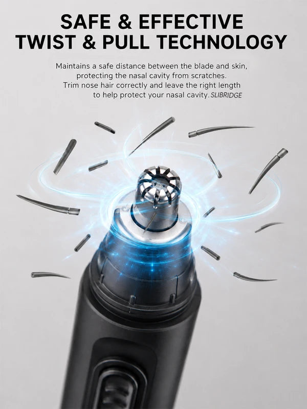 Nose Hair & Ear Trimmer for Facial Hair Removal - Washable & Portable