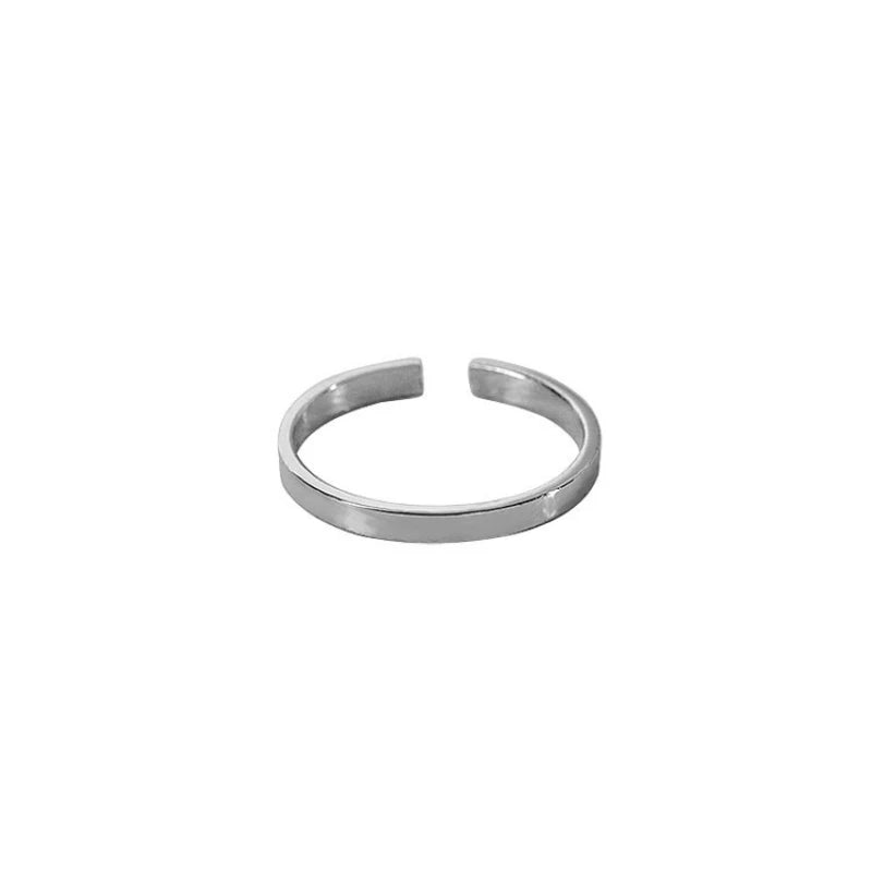 Sterling Silver Minimalist Ring for Women Girls - Simple Geometric Jewelry Gift