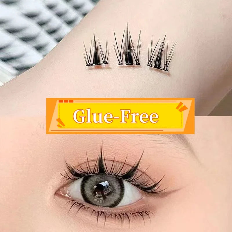 Self-Adhesive Eyelash Clusters 10 Rows Box, Natural Manga Style False Lashes