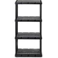 Heavy Duty Plastic Storage Shelves - Garage, Basement & Home Organizer, 4-Tier, 24"D x 12"W x 48"H