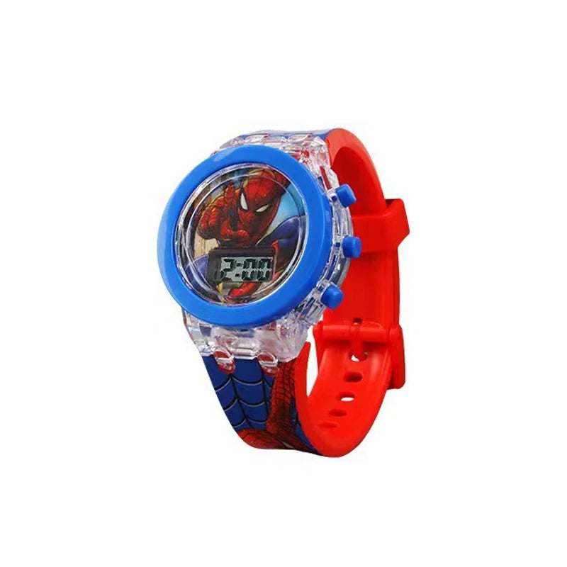 Kids LED Light Up Cartoon Watch with Colorful Flashing Lights, Water Resistant, Adjustable Silicone Strap