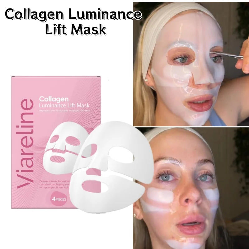 Gentle Collagen Facial Sheet Mask with Grape Seed Oil - Hydrating Overnight Skin Care