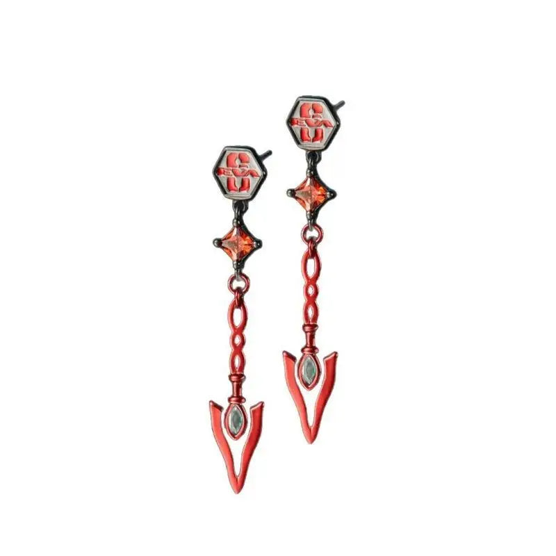 Anime Cosplay Jewelry Set - EVA Spear of Longinus Ear Cuff & Dangle Earring for Fans