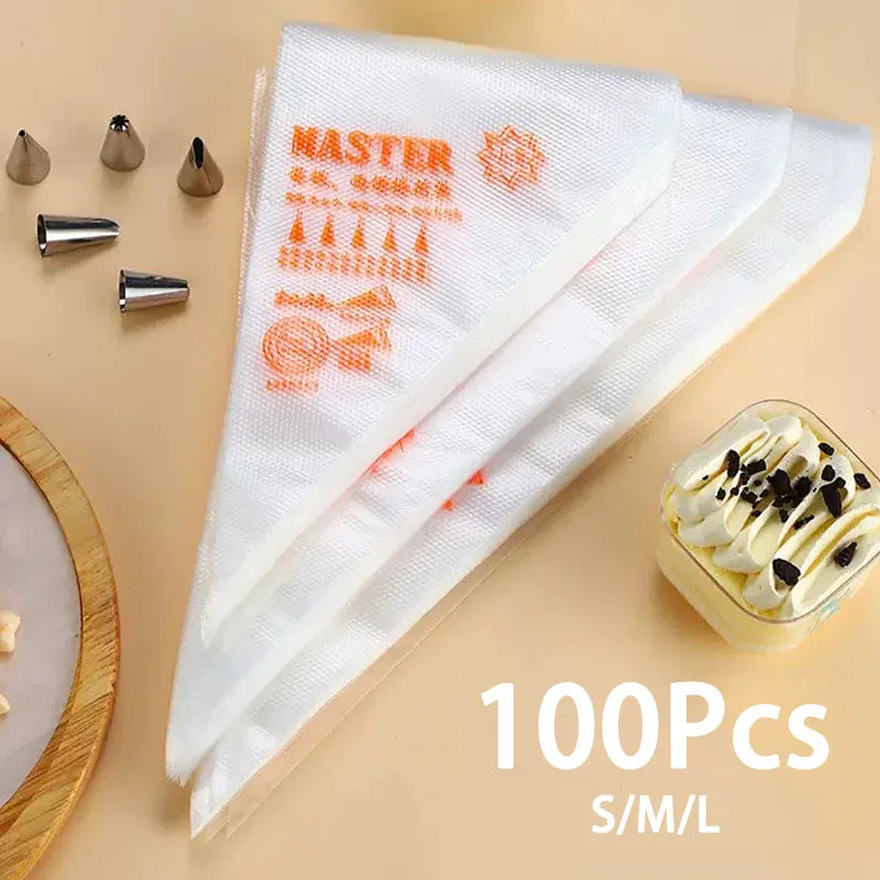 Disposable Piping Bags Kit for Cake Decorating Baking Fondant Pastry Cream 20/50/100Pcs