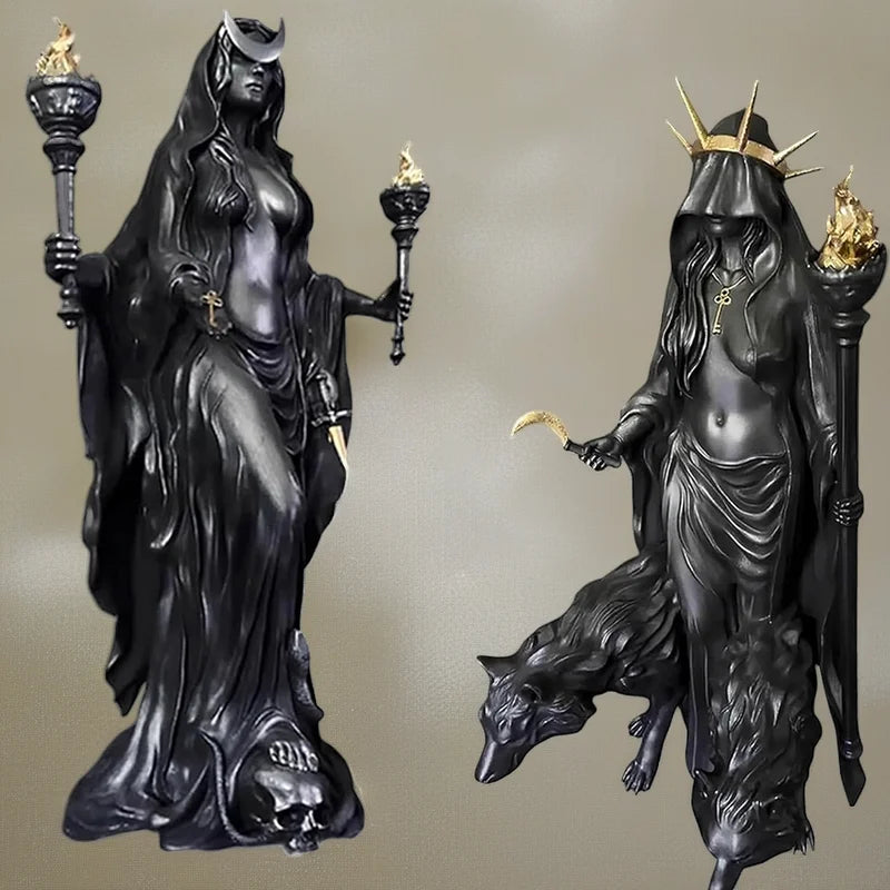 Greek Witch Statue Figurine Home Decor Halloween Hecate Resin Sculpture