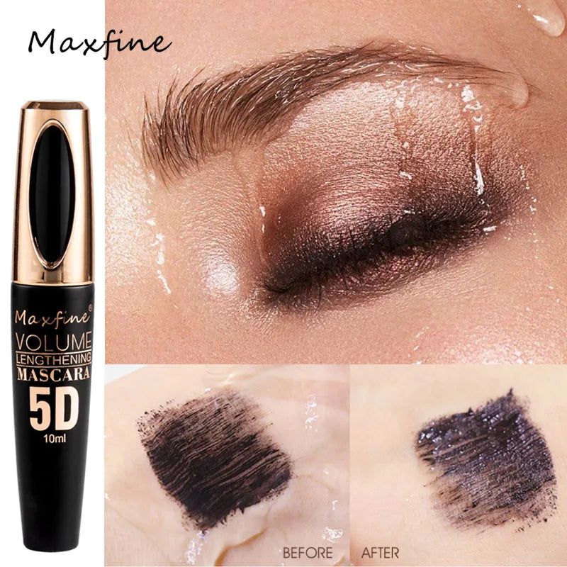 5D Silk Waterproof Mascara for Long, Bold Eye Makeup - Black, Blue, White, Chocolate & More