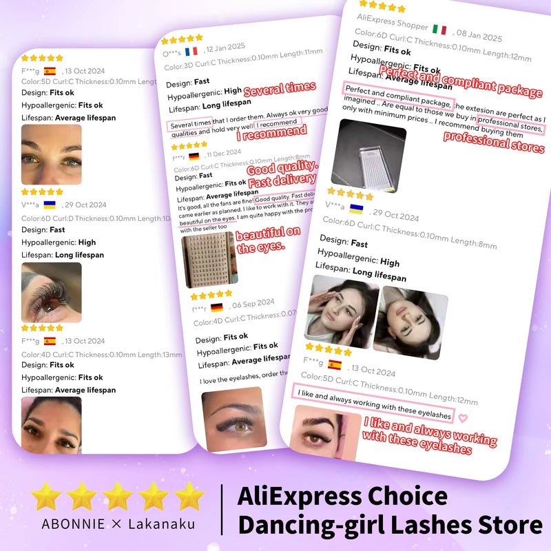 Russian Volume Eyelash Extensions Bouquets - Premade Long Stem False Lashes
