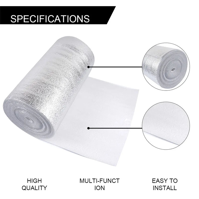 Radiator Reflective Insulation Film 5m/10m Wall & Roof Thermal Barrier Aluminum Foil