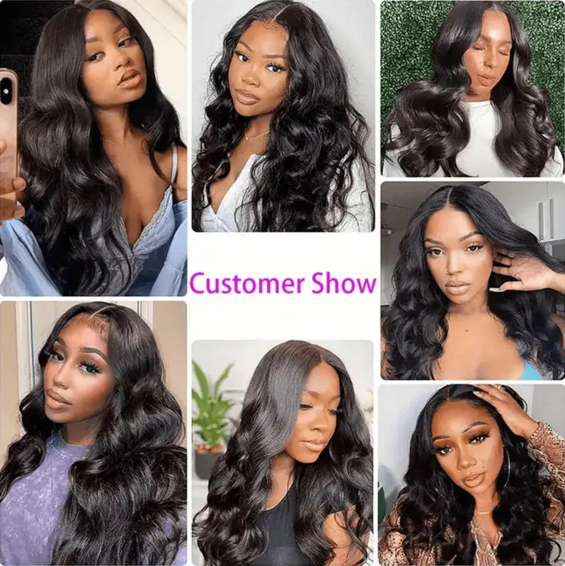 Silky Natural Black Body Wave Lace Front Wig 16-42 Inches, 250 Density, Pre-Plucked