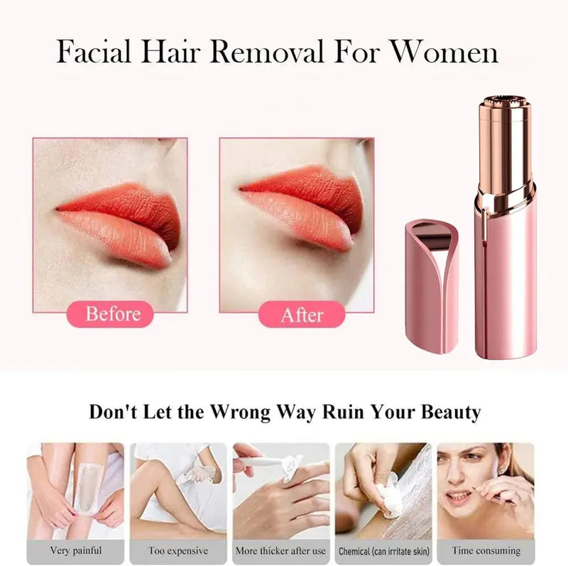 Portable Electric Facial & Body Hair Remover for Women - Mini Razor Epilator