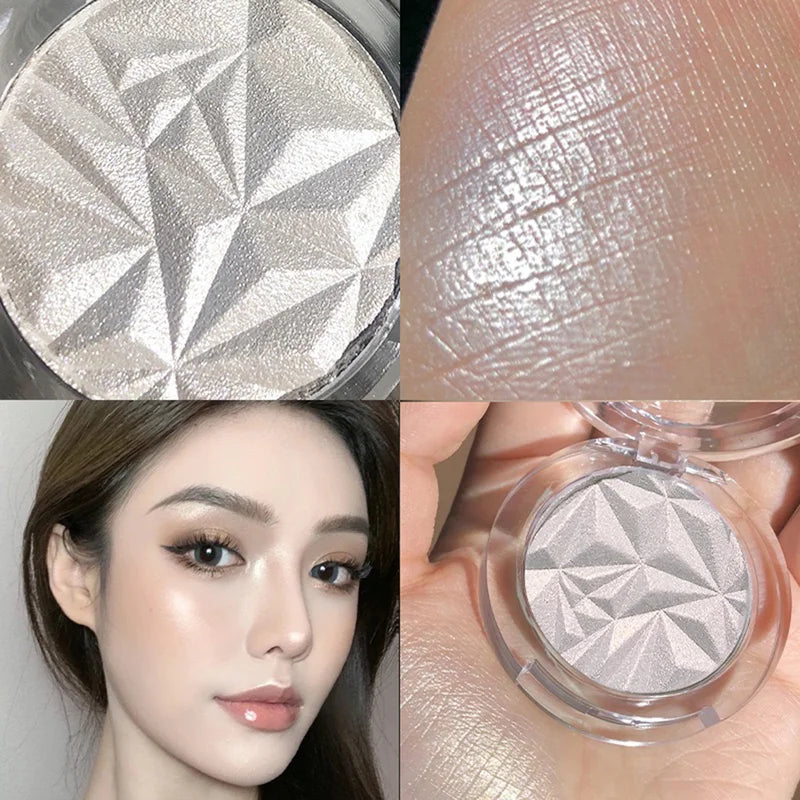 Shimmer Diamond Glow Highlighter Palette - 2-Color Natural Radiance for Face & Makeup