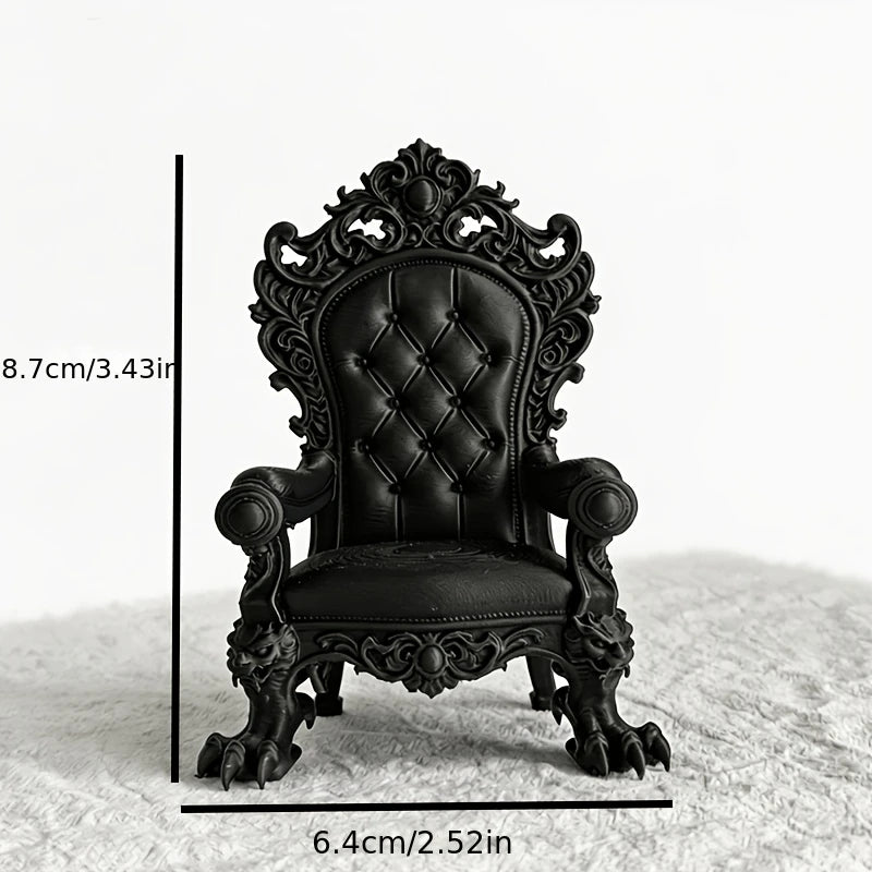 Gothic Style Thrones Display Stand - Medieval King Queen Decor, Dark Brown & Gold Variants