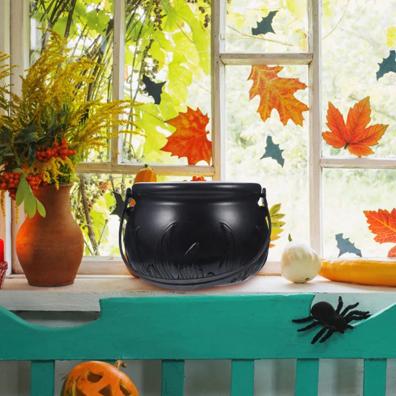 Halloween Witch Bucket Candy Holder Large Size Plastic Round Basket