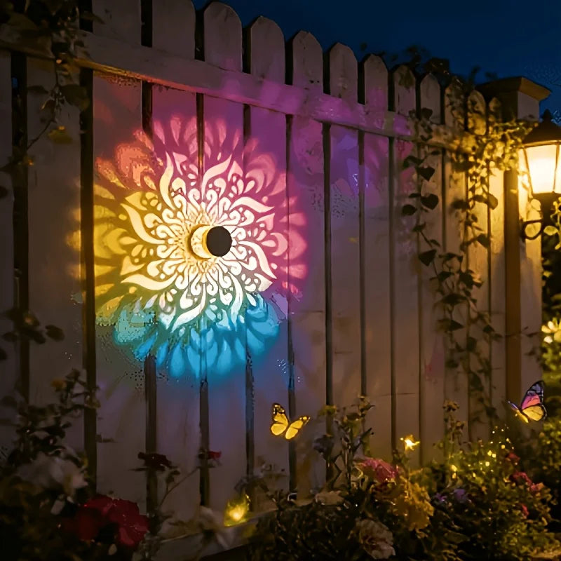 Decorative Solar Mandala Lights for Outdoor Garden Patio Wall Deck Yard