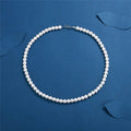 Men's Pearl Necklace Simple Handmade Strand Beads Jewelry for Women Girls Wedding