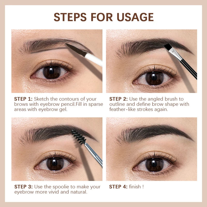 Waterproof Eyebrow Gel - Long-Lasting, Highly Tinted, Sweatproof, Double Head Makeup