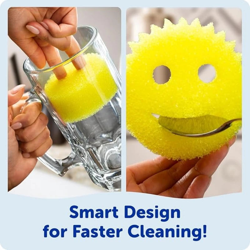 3-Pack Scratch-Free Kitchen Sponges Set for Dishwashing & Household Cleaning