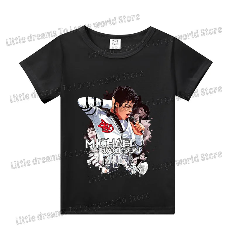 Children's Michael Jackson T-Shirt - Casual Cotton Top for Boys & Girls