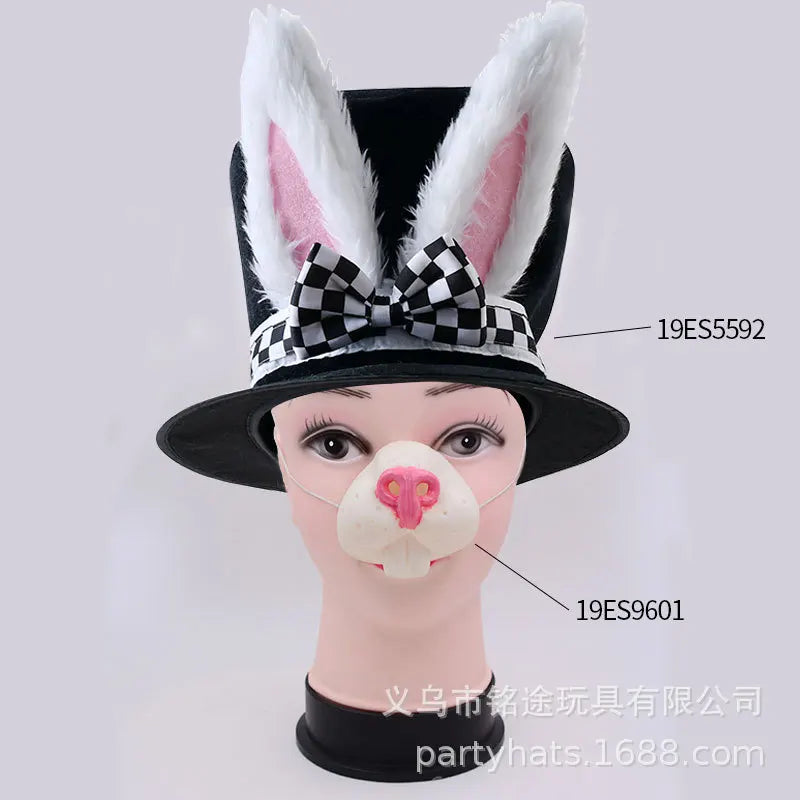 Halloween Bunny Top Hat Costume Accessory for Men Women - Fairy Tale Cosplay Hat