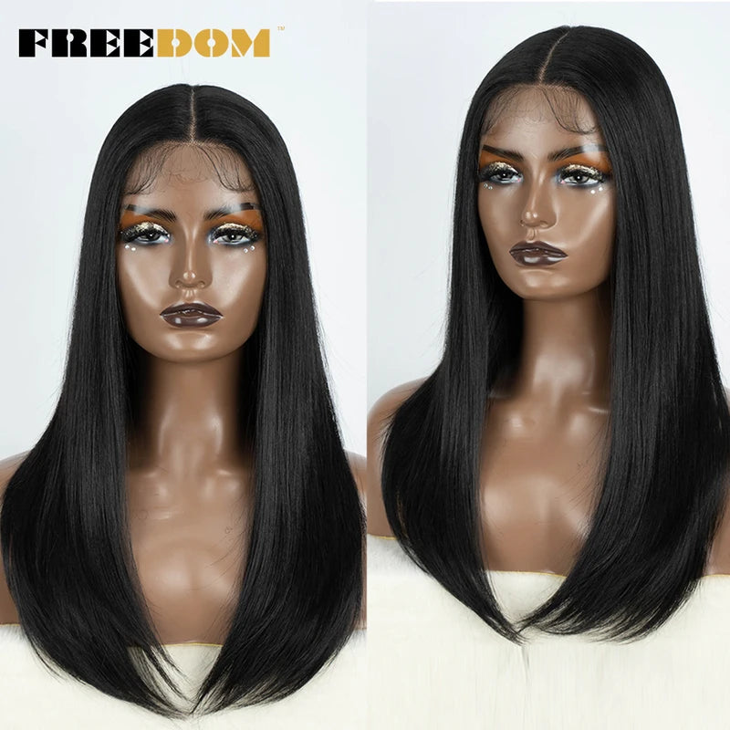 Synthetic Lace Front Wigs for Women 22 Inch Straight Bob Ombre Hair