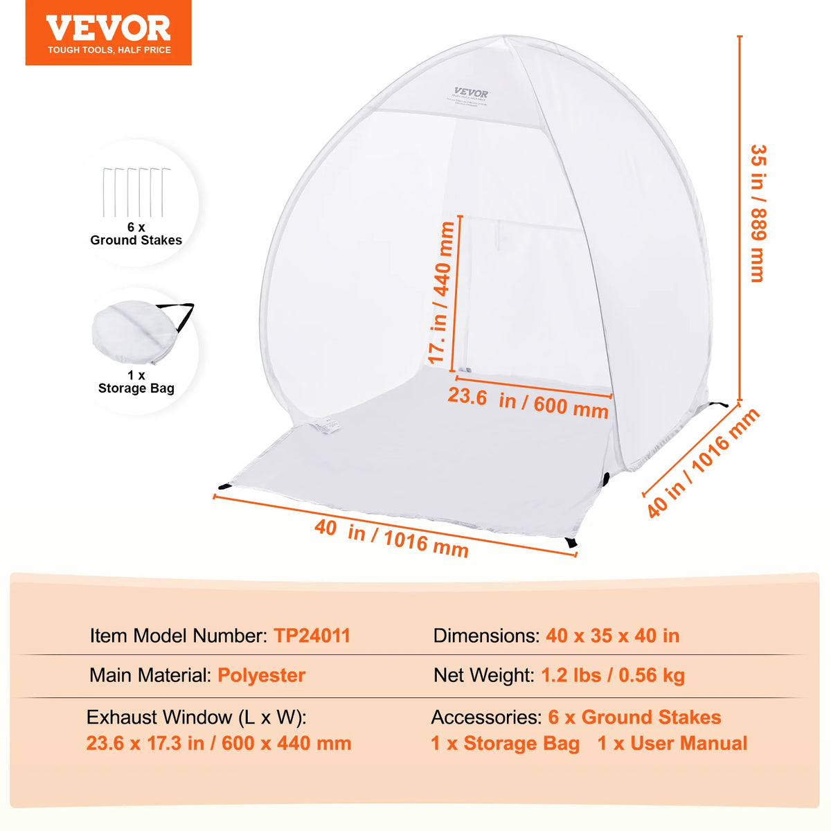 Portable Spray Paint Shelter 40x35x40 Inch Pop-Up Tent with Ventilation Window