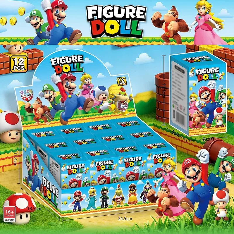 12PCS Mario Doll Toy Set - Super Mario Brothers Handmade Decorations & Collectibles