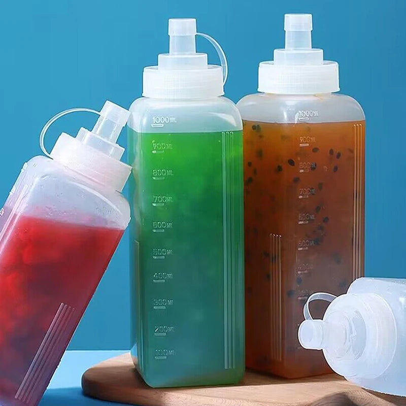 Large Capacity Squeeze Sauce Bottle for Condiments Oil Salad Dressing Kitchen Use
