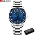 Men's Ultra-Thin Business Wristwatch with Large Dial and Steel Strap