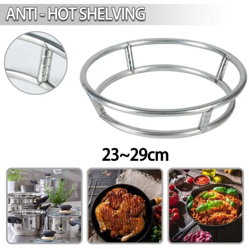 Stainless Steel Wok Support Rack - Universal Round Bottom Wok Holder for Kitchen Cooking