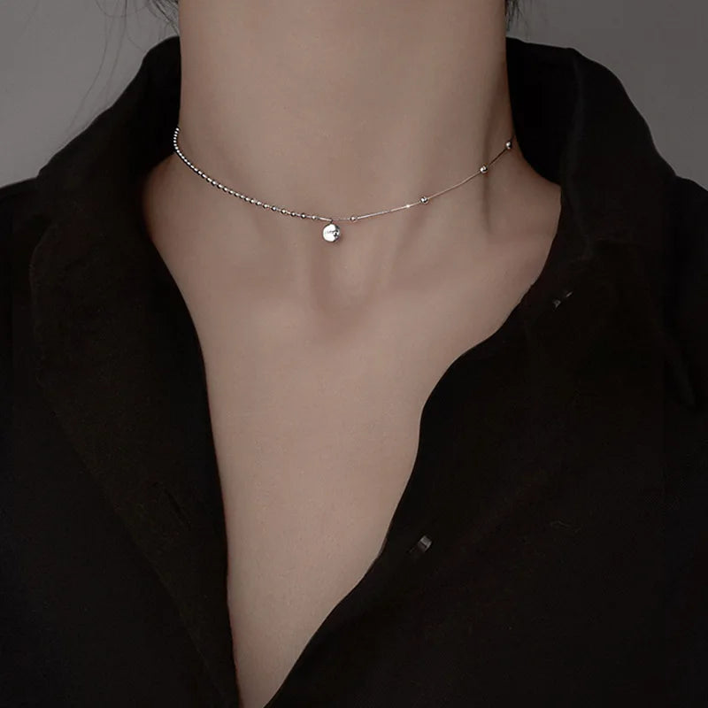 Lucky Beanie Letter Necklace for Women - Silver & Gold Variants, Short Clavicle Chain Jewelry Gift