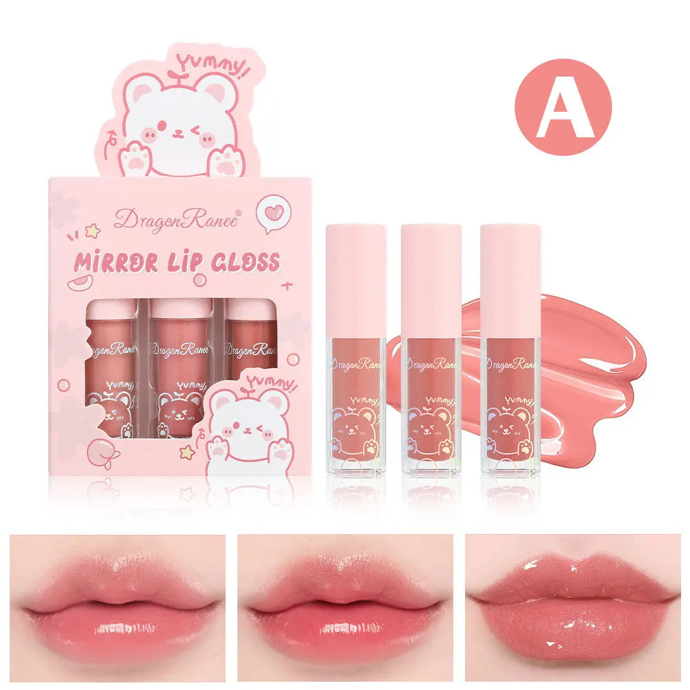 Hydrating Lip Gloss Set - 3PCS Pearl Lip Glaze Moisturizing Lipstick