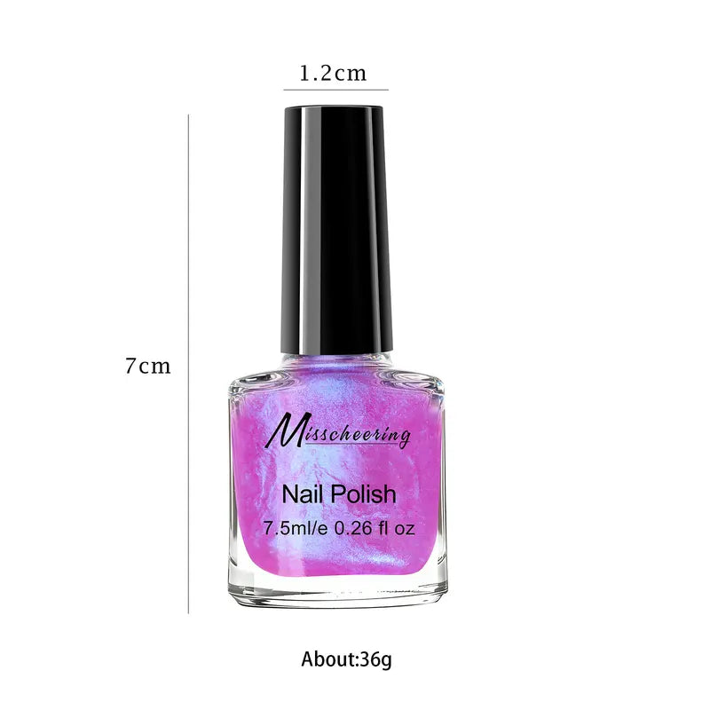 Water-Based Pearlescent Nail Polish - 7.5ml Long Lasting Quick Dry DIY Manicure