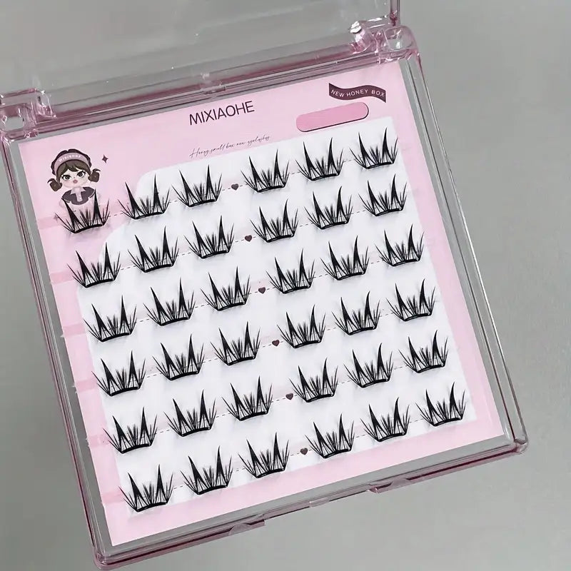 Reusable Self-Adhesive Thin Deer Eyelashes - Natural C Curl, Glue-Free, Daily Use for Beginners